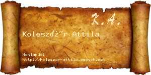 Koleszár Attila névjegykártya
