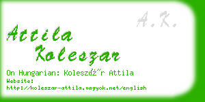 attila koleszar business card
